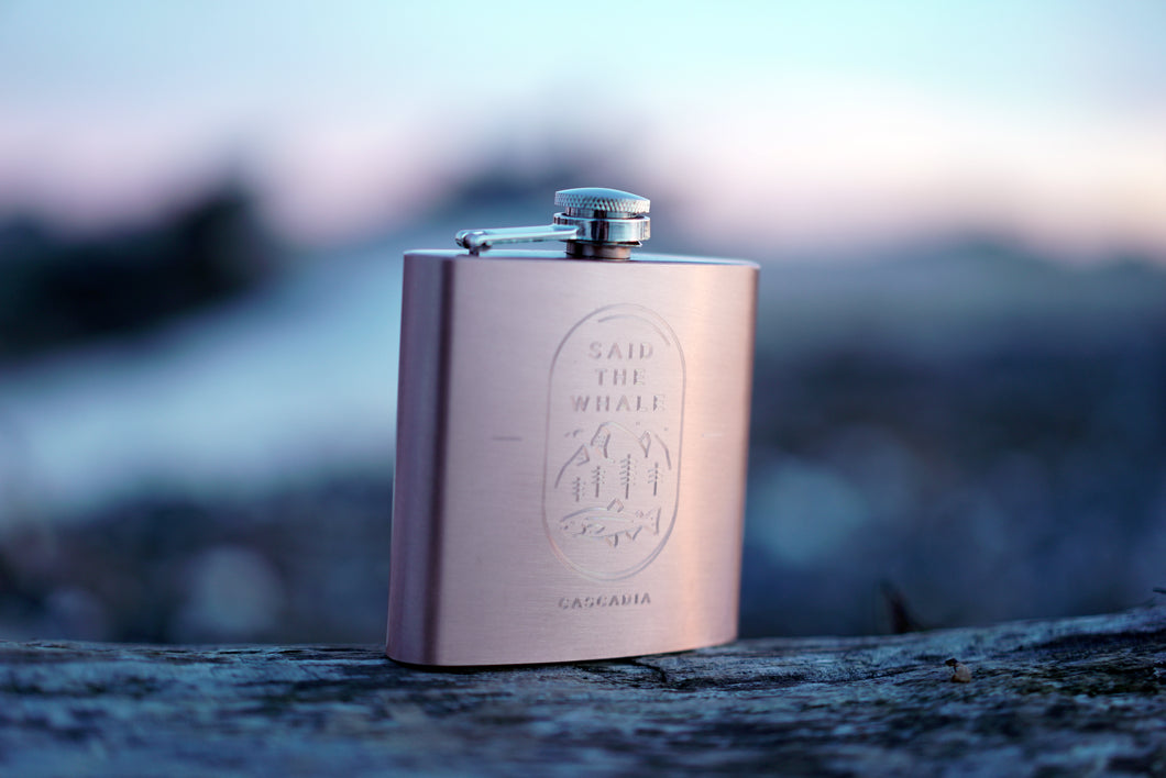 Brushed Copper Stainless Steel Cascadia 6oz Flask